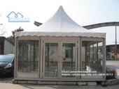 Aluminium Frame Pagoda Tenda Marquee dengan Dinding Kaca dan Pintu Dijual